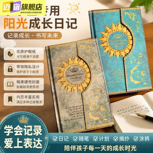 日记本小学生专用记事本每日工作日程本一日一页磁扣本复古彩页
