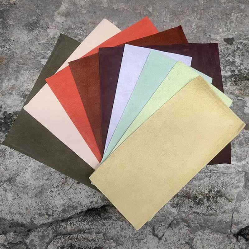 进口绒面猪皮猪巴革多色真皮手工diy制作皮具护理样板皮料1.3-1.