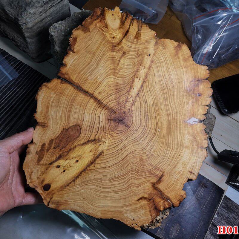 天然太行崖柏闻香黑油骨料随型原木木雕杯垫壶垫木质奇石花架底座