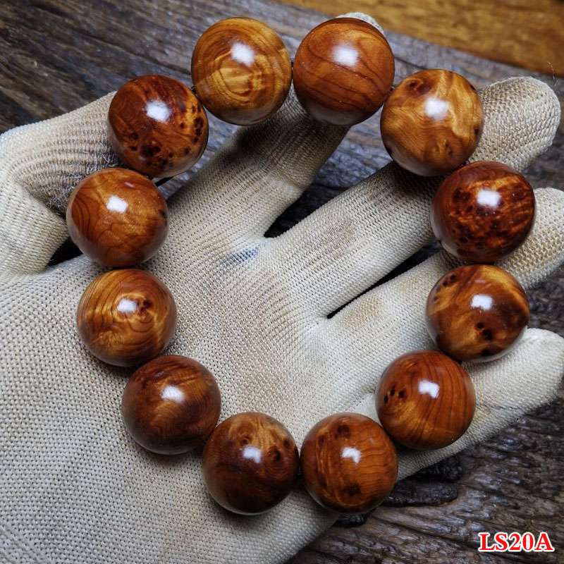 凉山崖柏满瘤疤火焰纹闪电龙胆2.0佛珠手串男士天然原木装饰文玩