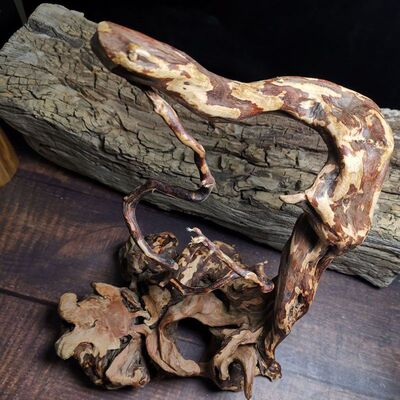 家居原木风化红檀木杉木禅意摆件