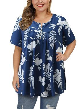 -shirt size plus women for button springsummer j