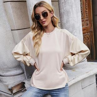 womens street top round outer wear loose fashion color