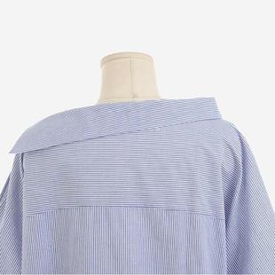 casual striped blouses for women v neck half off shoulder