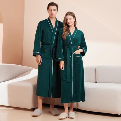 Long-sleeved towel material couple bathrobe large size long