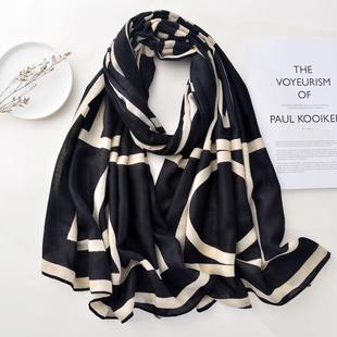 new silk scarf for women long shawl hijabs spring ladies