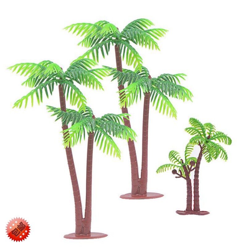 椰子树蛋糕装饰摆件生日插件海滩景仿真小号大号插牌立体小树植物