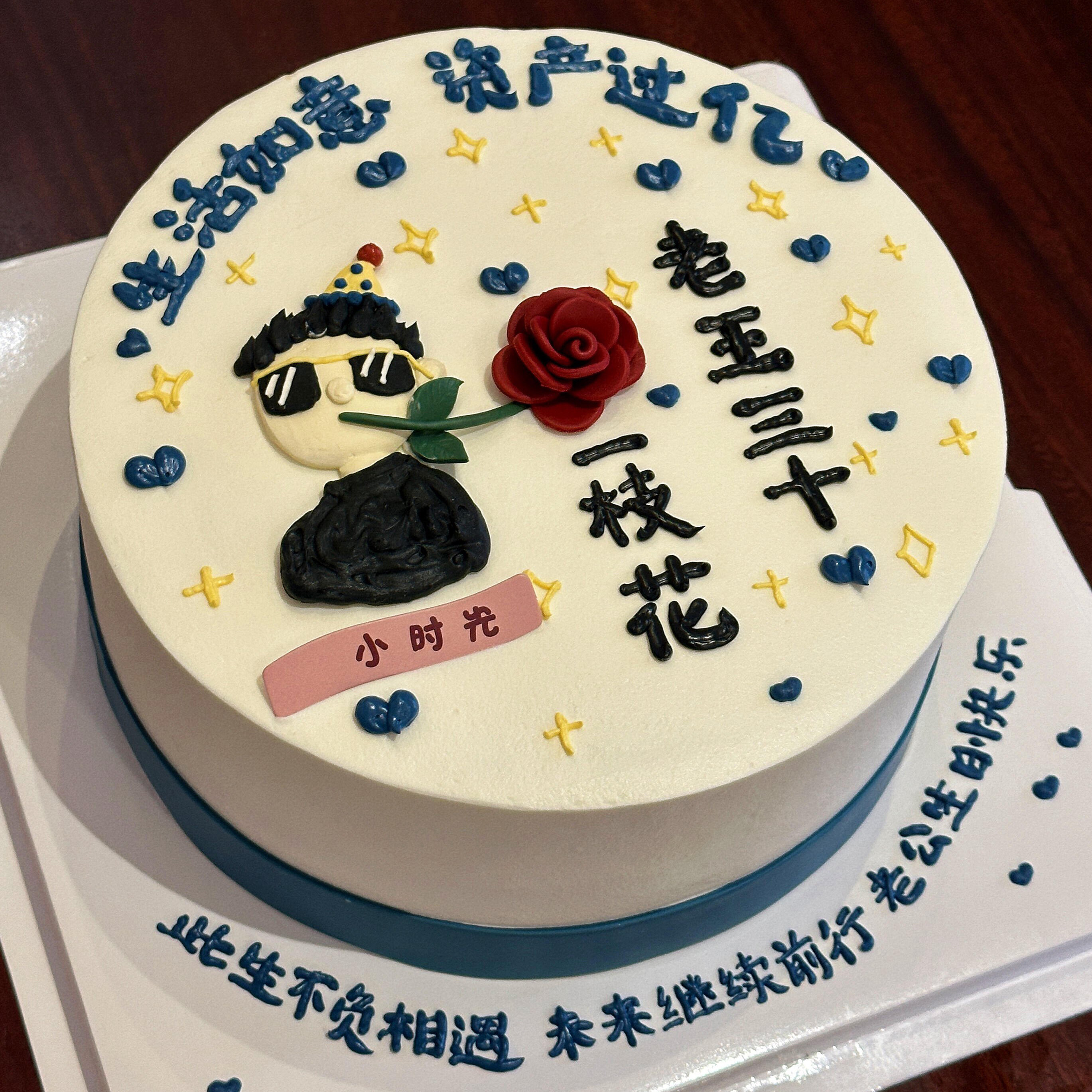 2026创意男士生日蛋糕装饰一家之主墨镜潮男搞怪父亲节爸爸烘焙