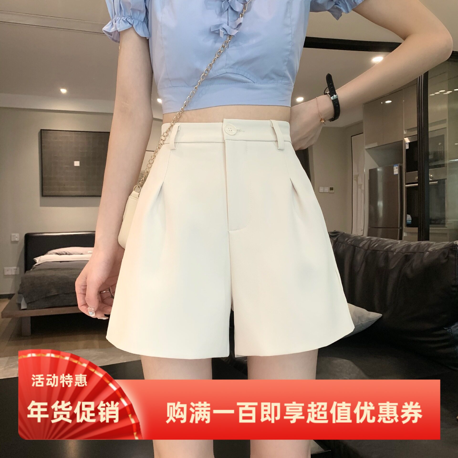 西装短裤女夏2026新款高腰显瘦