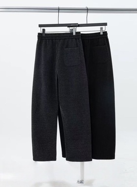 GO SHINE直筒微弯刀休闲裤男士条纹长裤阔腿裤百搭时尚