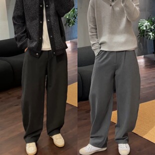 云其家25秋混纺再生纤维素立体裁剪垂顺廓形宽松休闲长裤 男