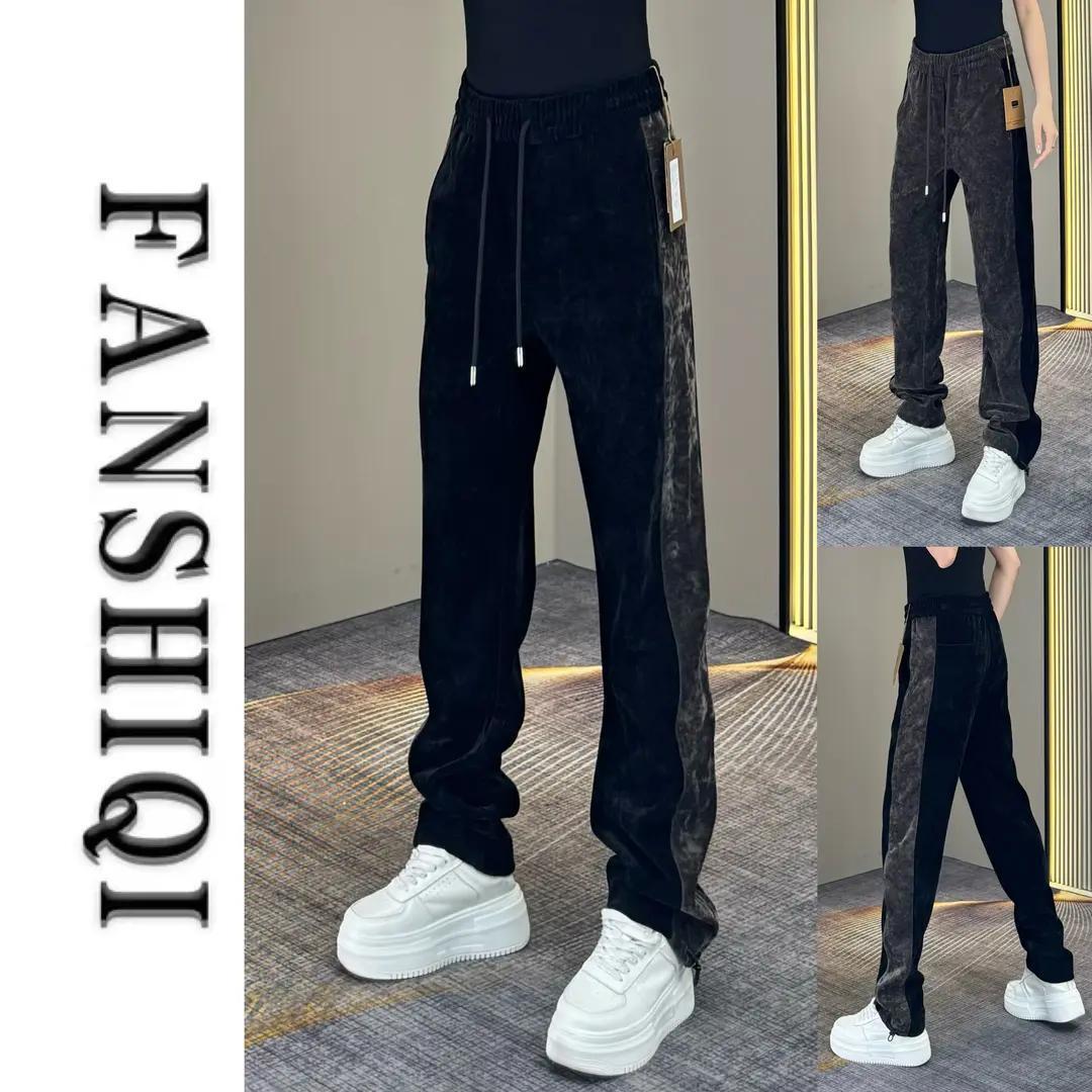 【凡仕奇】秋季新款男士拼色休闲裤显瘦百搭亲肤时尚长裤6726