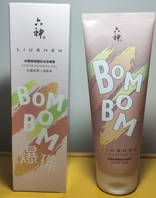 六神焕亮磨砂沐浴啫喱沐浴露柔和去角质清洁持久石榴鲜果+烟酰胺