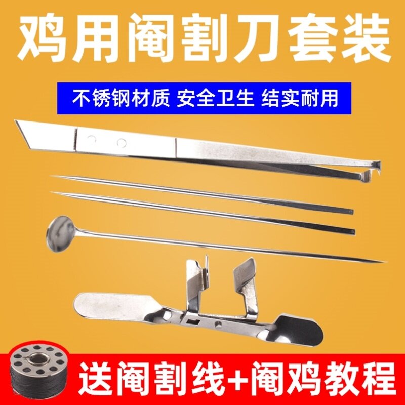 腌鸡不锈钢大鸡小鸡工具阉割阉鸡工具阎器割线神器大鸡割刀线全套
