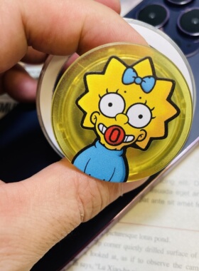 Magsafe半透明磁吸气囊手机支架辛普森麦琪叮当猫主题加强吸力