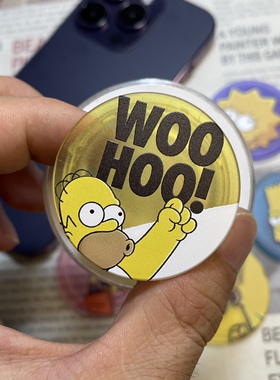 辛普森一家主题半透明MagSafe磁吸气囊支架高清彩绘可以来图定制