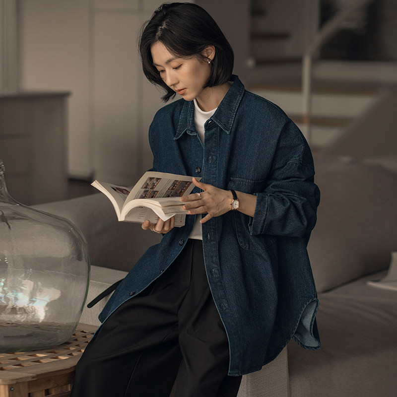 无谓韩式文艺2025秋季新款女装宽松慵懒翻领休闲气质牛仔外套女,女装/女士精品,短外套,淘宝优惠券,粉丝福利购,淘宝优惠卷