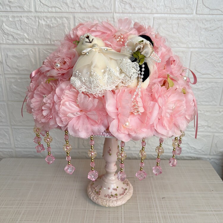 欧式结婚庆卧室床头灯调光创意时尚客厅书房田园布艺台灯