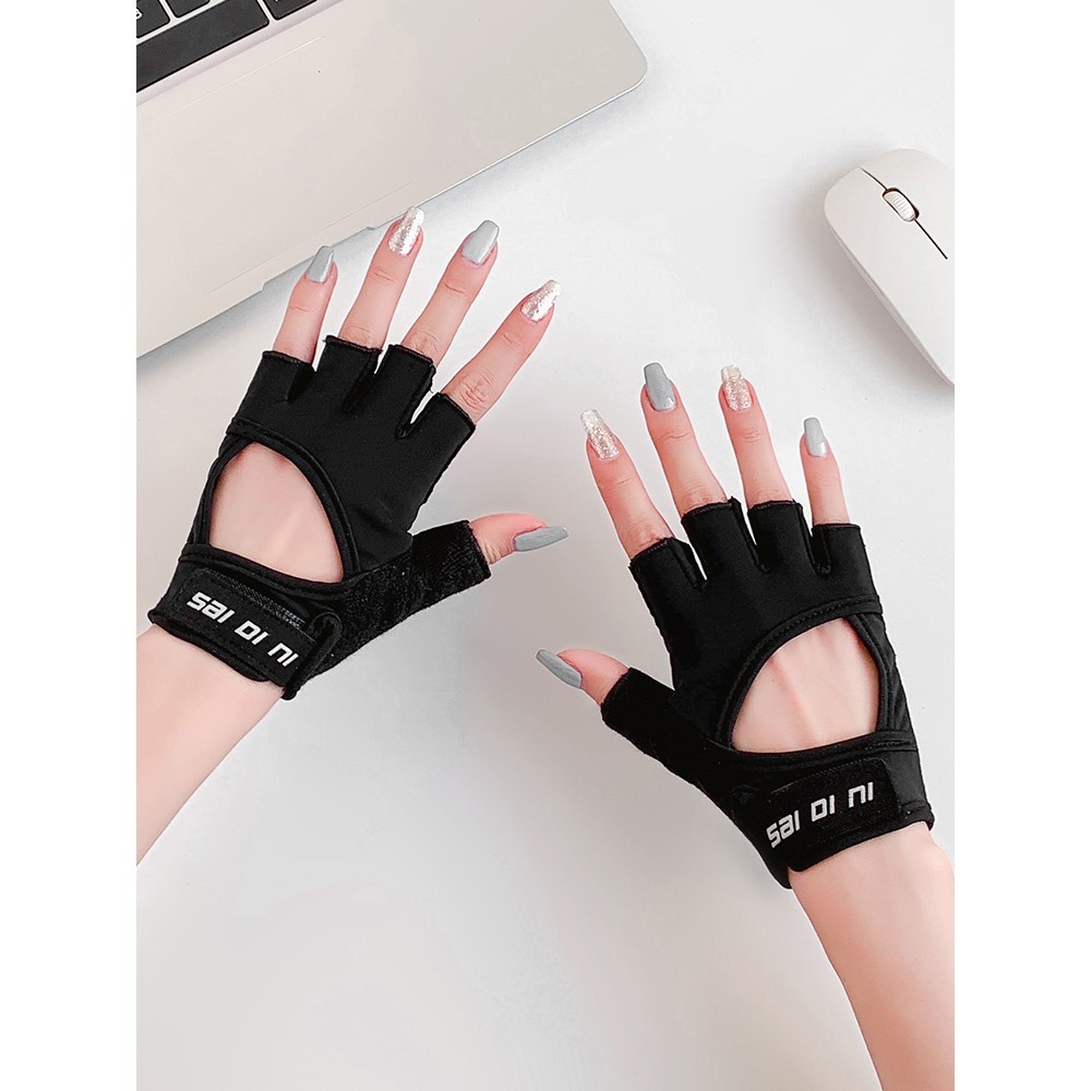 健身手套女薄壶铃训练单杠护手单车防滑羽毛球防起茧骑行运动半指