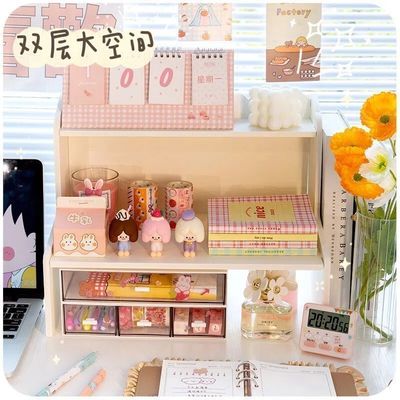 桌子上置物架多层收纳架桌面置物架宿舍文具学生ins书桌整理神器