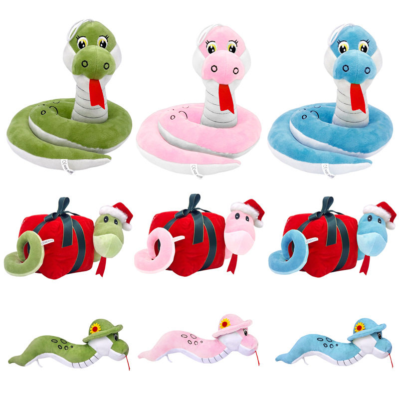 2025年生肖蛇snake圣诞蛇公仔糖果包卡通动漫儿童毛绒玩具外贸