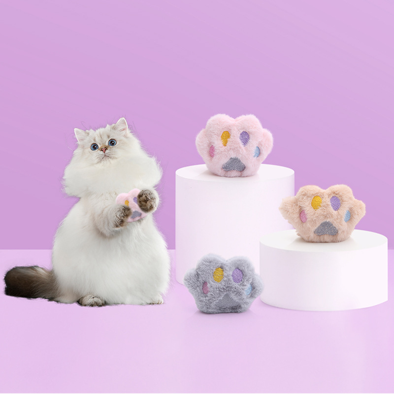 宠物用品玩具工厂可爱毛绒猫爪含猫薄荷耐咬磨牙自嗨解闷猫咪玩具