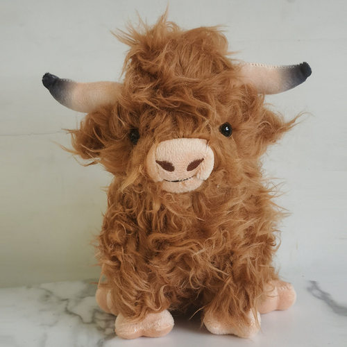 .网红Highland Cow苏格兰高地牛毛绒玩具可爱仿真长毛牛公仔现货