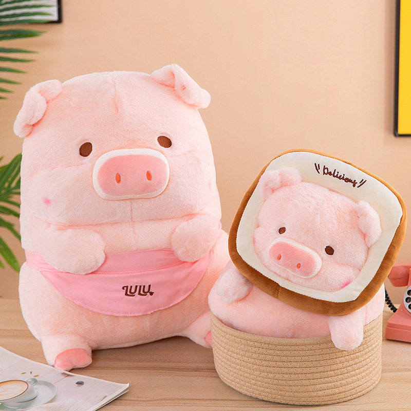 吐司面包猪公仔心小猪长抱枕女孩床上睡觉抱玩偶甜美风