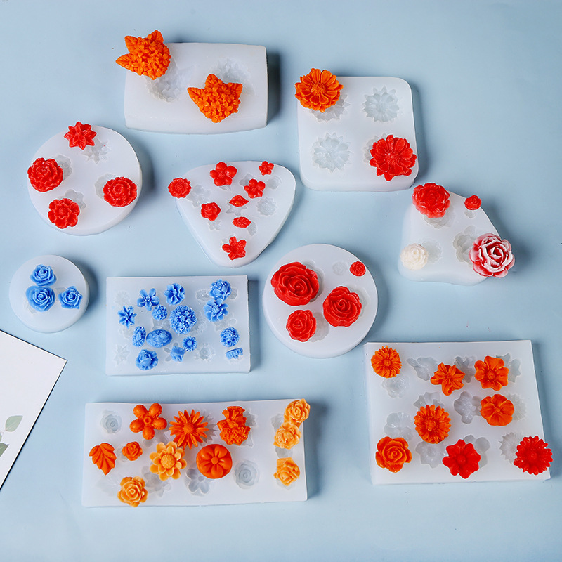 .多款花朵硅胶模具 甜点巧克力翻糖饼干模具 DIY滴胶香薰蜡烛模具