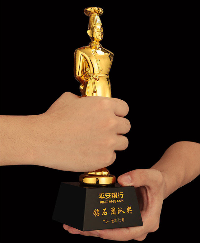 厨师烹饪餐饮厨艺烹饪比赛水晶奖杯定做厨神厨王奖牌颁奖品造型
