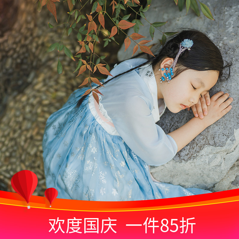 丸子小妹妹原创夏宝宝儿童女童汉服襦裙齐胸中大童中国风仙女飘逸限1000张券