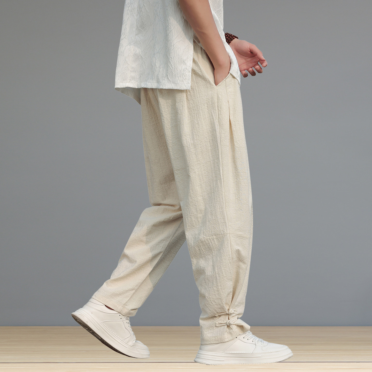 复古新中式中国风男装休闲裤复古唐装盘扣裤子禅修打座灯笼裤哈伦,男装,休闲裤,淘宝优惠券,粉丝福利购,淘宝优惠卷