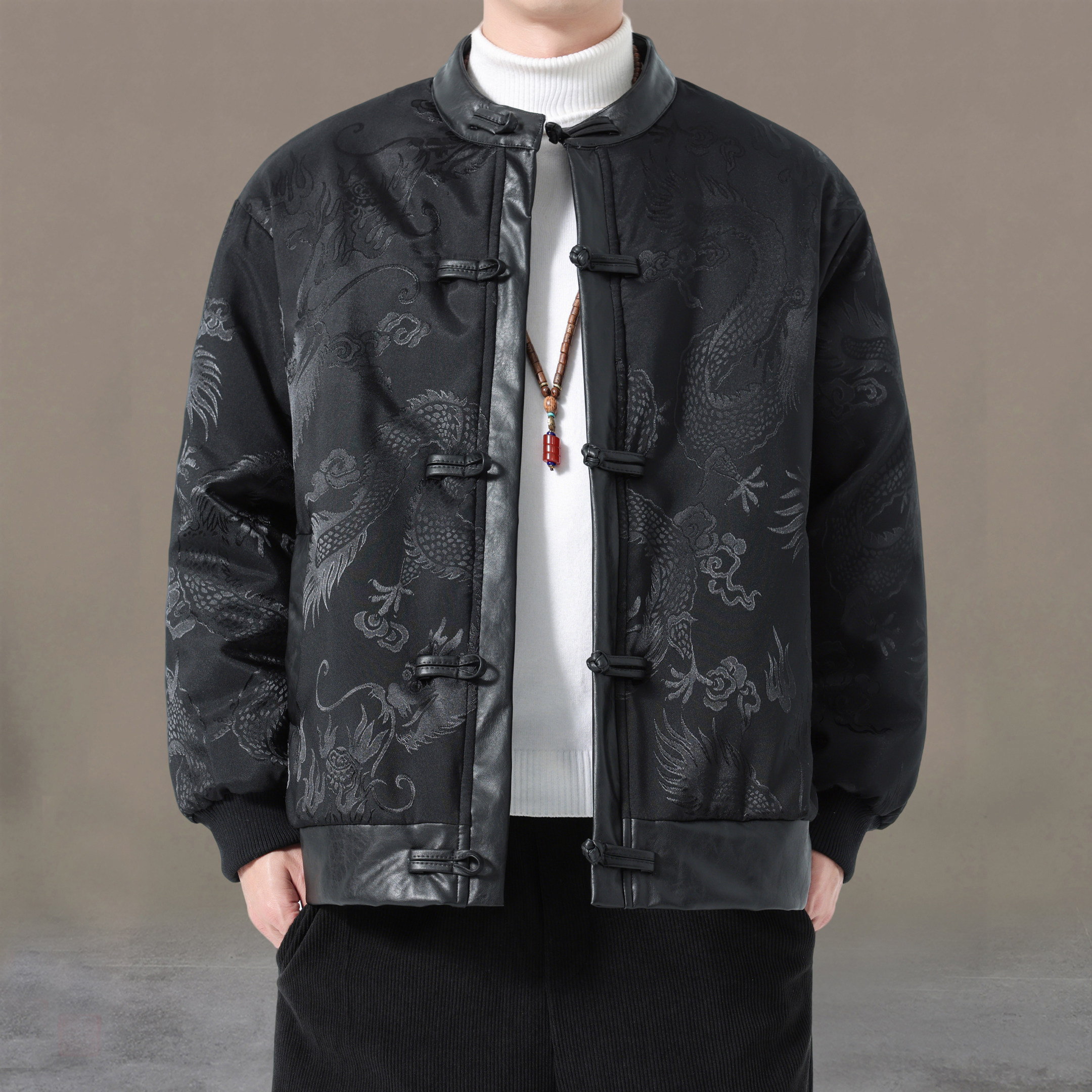 唐装男棉服2025新款冬加棉加厚大码中国风男装夹克保暖棒球服袄子,男装,唐装,淘宝优惠券,粉丝福利购,淘宝优惠卷