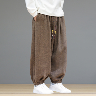 男加厚中式 复古灯笼裤 哈伦裤 唐装 武术僧裤 休闲裤 练功禅裤 冬季 大码