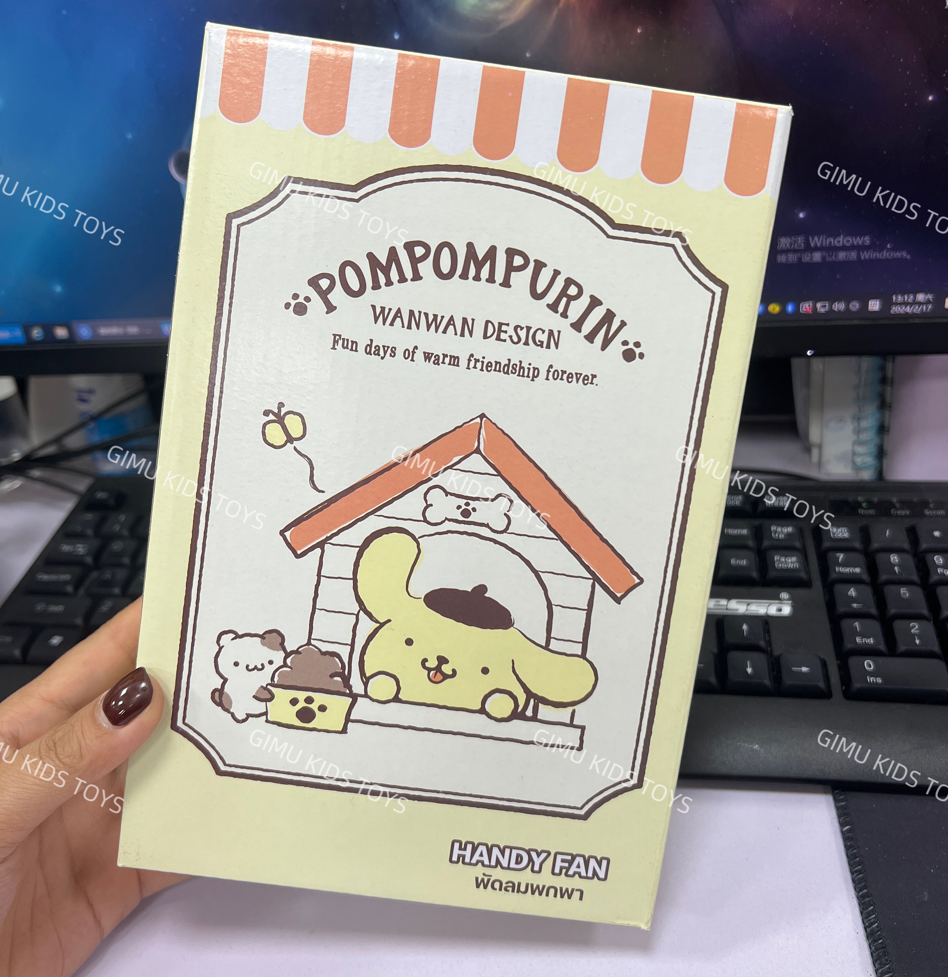 ins三丽鸥美乐蒂库洛米小风扇学生上课挂脖风扇可爱便携电风扇