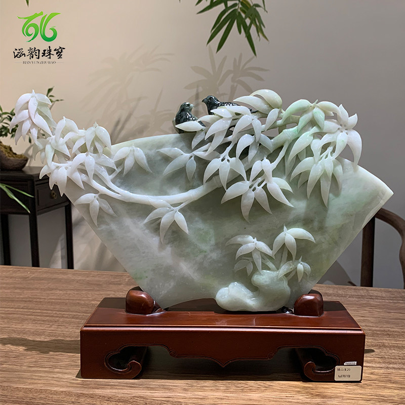 涵韵珠宝南阳独山玉摆件天然玉石家居装饰相看两不厌高端礼品
