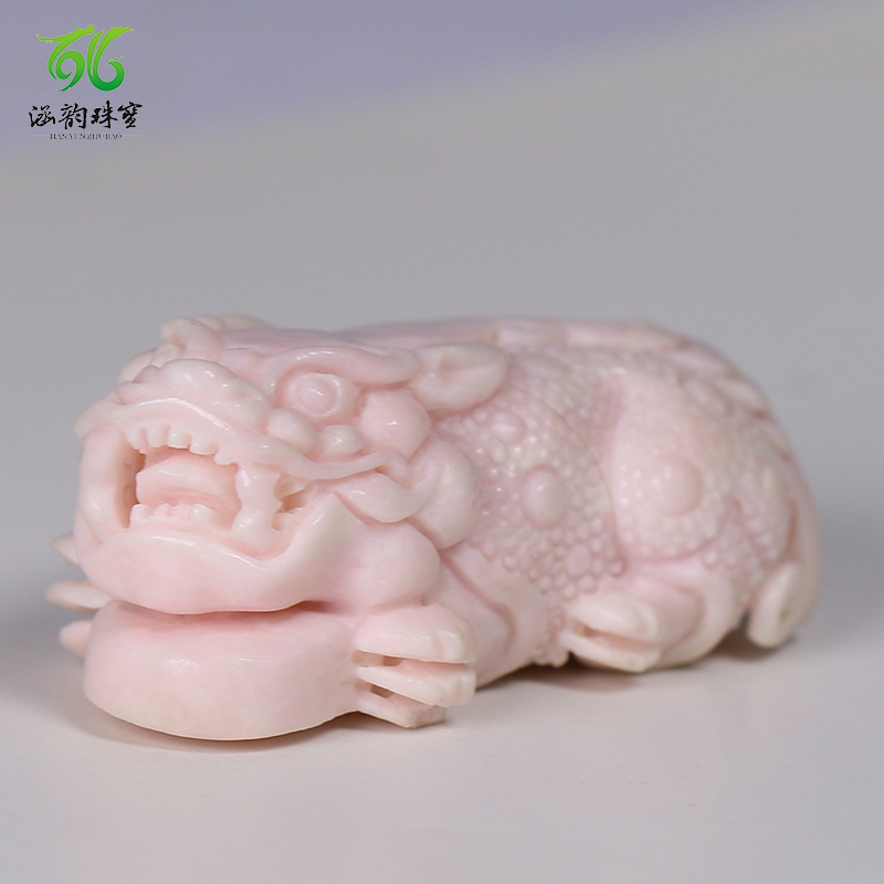 涵韵珠宝独山玉项链吊坠貔貅粉红料独玉挂件车挂包挂腰件手把玩件