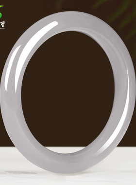 涵韵珠宝新疆和田玉手镯烟紫色细圆条女中国风复古玉镯子内径57mm