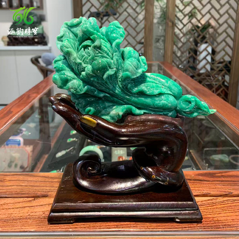 涵韵珠宝南阳独山玉百财如意玉雕摆件客厅办公室摆放送礼艺术品