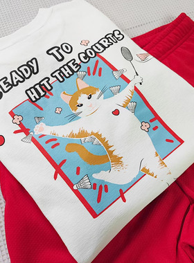 2025韩版羽毛球服短袖T恤男女文化衫球衣肌理棉感速干运动服HIT