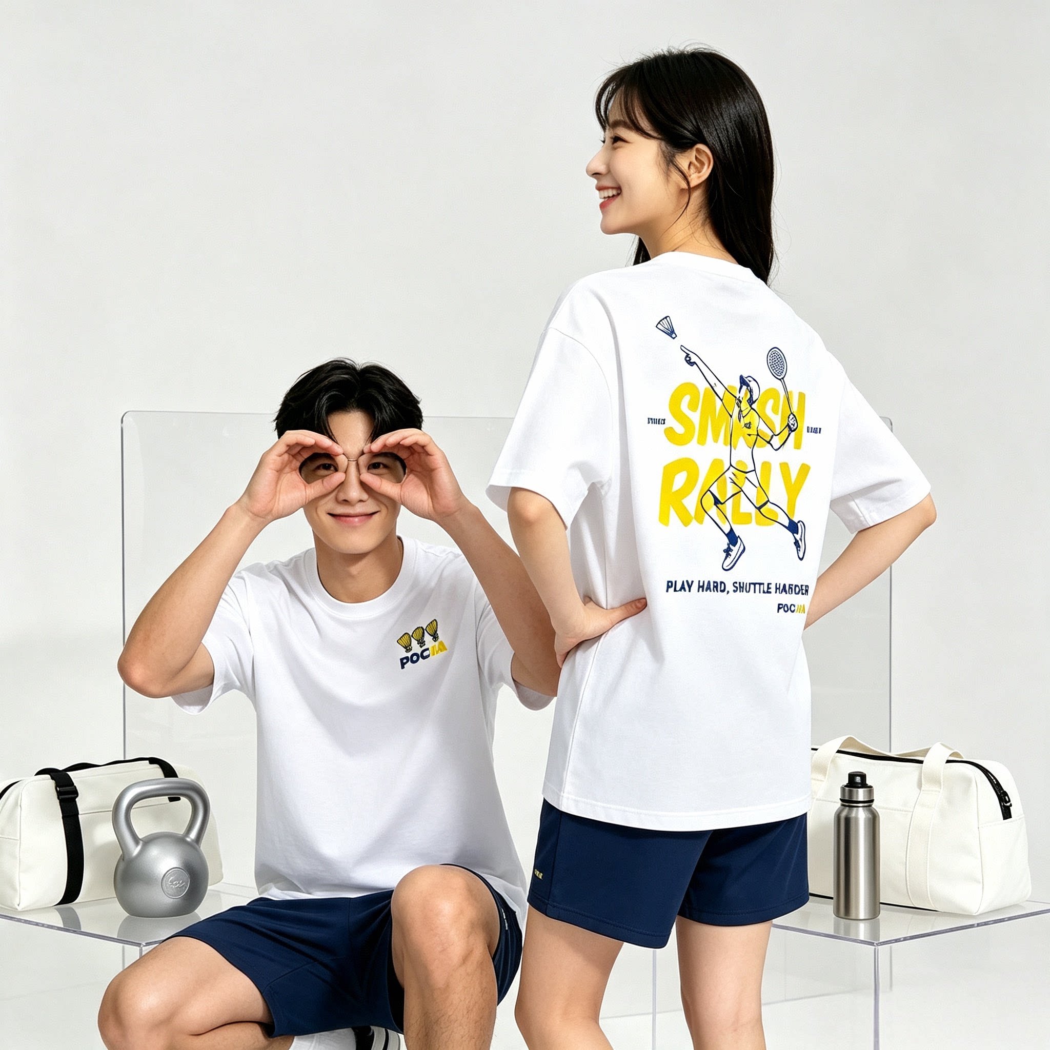 正品韩版羽毛球服短袖T恤男文化衫球衣棉感速干运动服定制印字DS