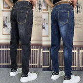 春夏新款 通勤裤 小直筒弹力牛仔裤 男士 修身 简单净版 子休闲男裤 8310