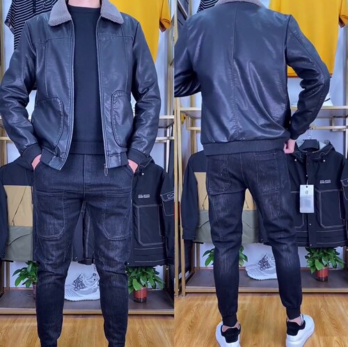 加绒春季机车服时尚飞行员夹克