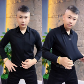 男士 T恤打底衫 长袖 166秋季 翻领小衫 欧货商务休闲男装 上衣POLO衫 男