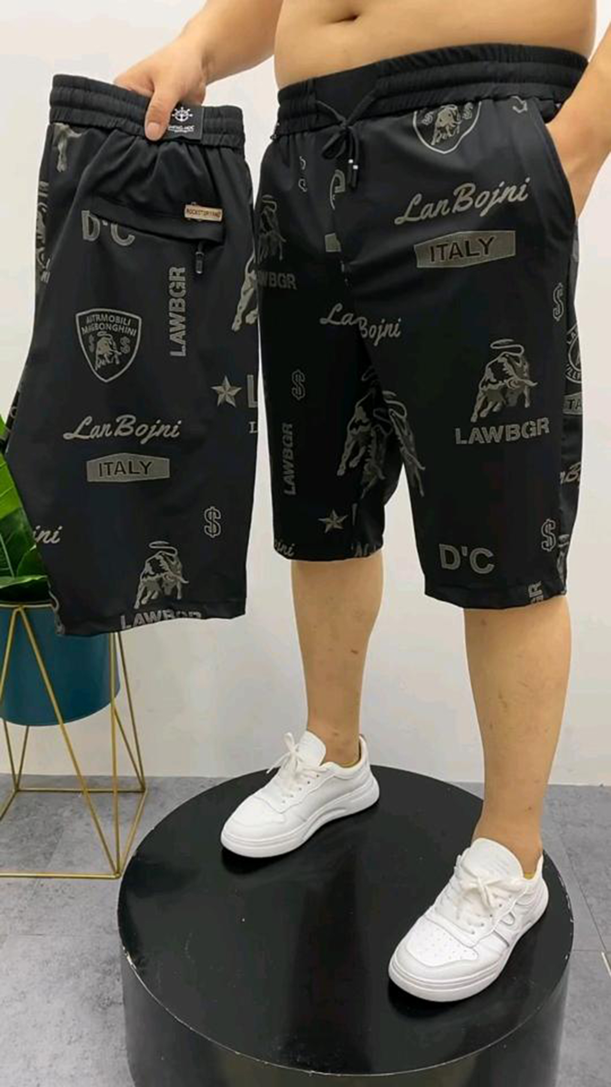 1163男士2025新款夏季薄料沙滩裤冰丝面膜裤牛奶丝短裤直筒五分裤