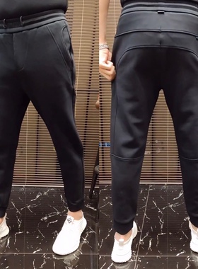 K070秋冬男士束脚裤潮流小脚裤男休闲运动裤百搭男长裤子时尚男裤