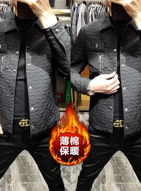 欧货春季男士印花薄棉夹克外套