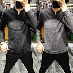 秋款 国潮打底衫 上衣中式 2328秋冬男士 小衫 中国风男装 长袖 针织唐装