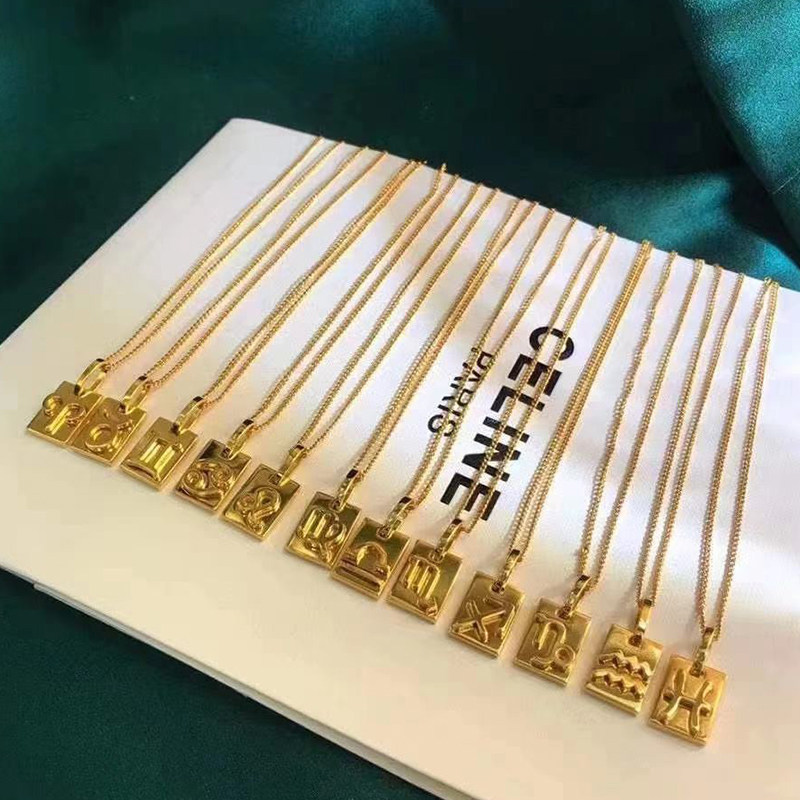 ZJ珠宝18k金十二星座项链ins锁骨链大牌同款个性设计可刻字