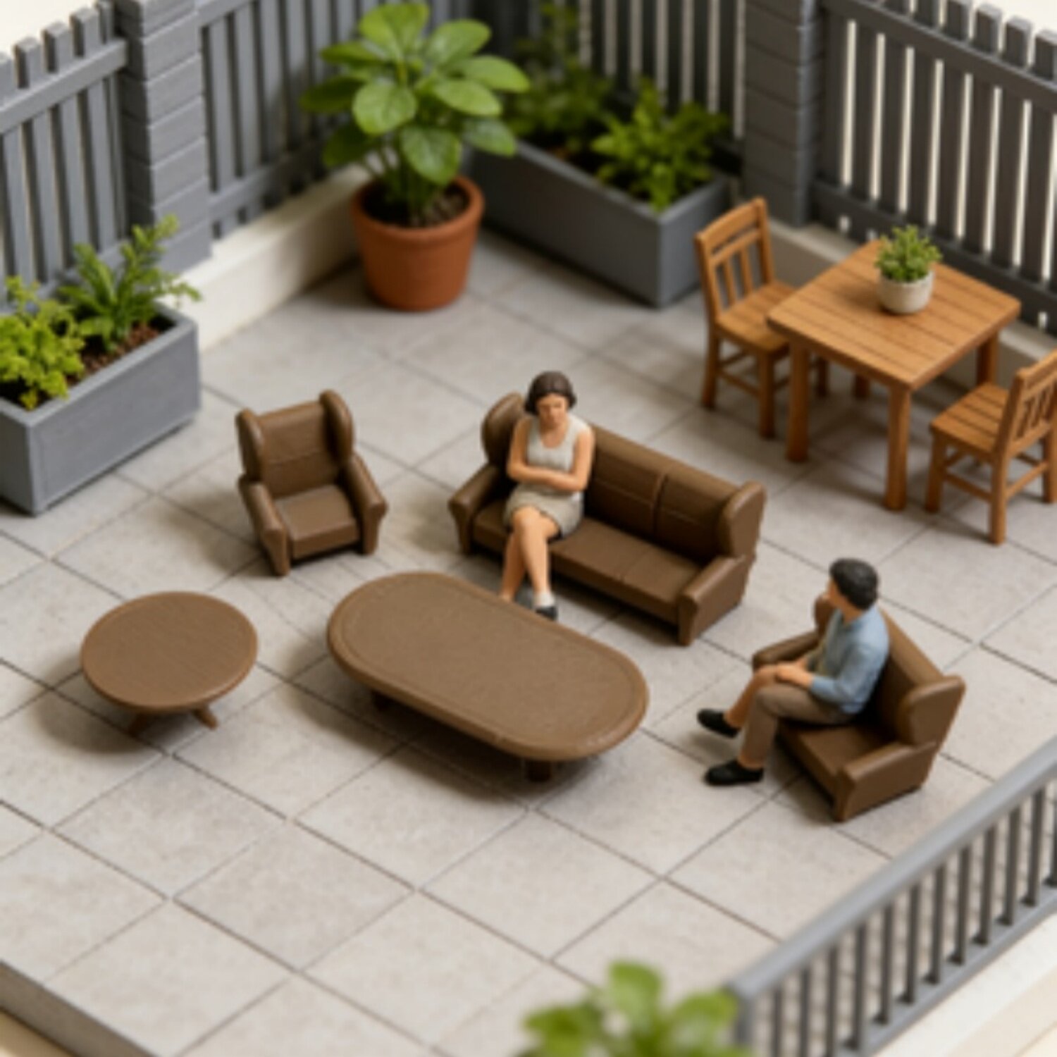 1/643D打印迷你沙发5件套